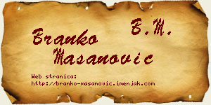 Branko Mašanović vizit kartica